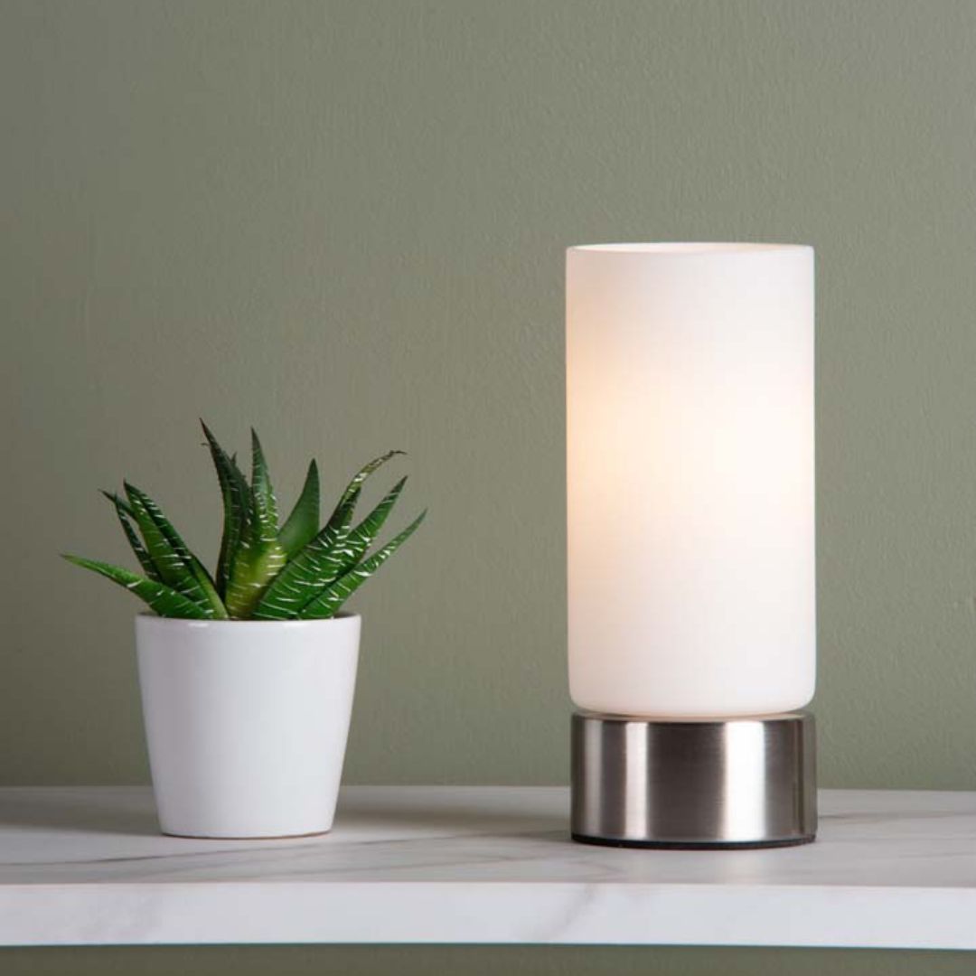 Pagazzi Wyoming Satin Chrome Glass Touch Table Lamp
