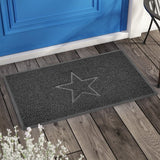 Nicoman Indoor Spaghetti Door Mat Embossed Star - Dark Grey