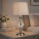 Pagazzi Vanessa Polished Chrome Glass Table Lamp