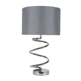 Pagazzi Kasi Polished Chrome Table Lamp with Silver Grey Shade - 54cm