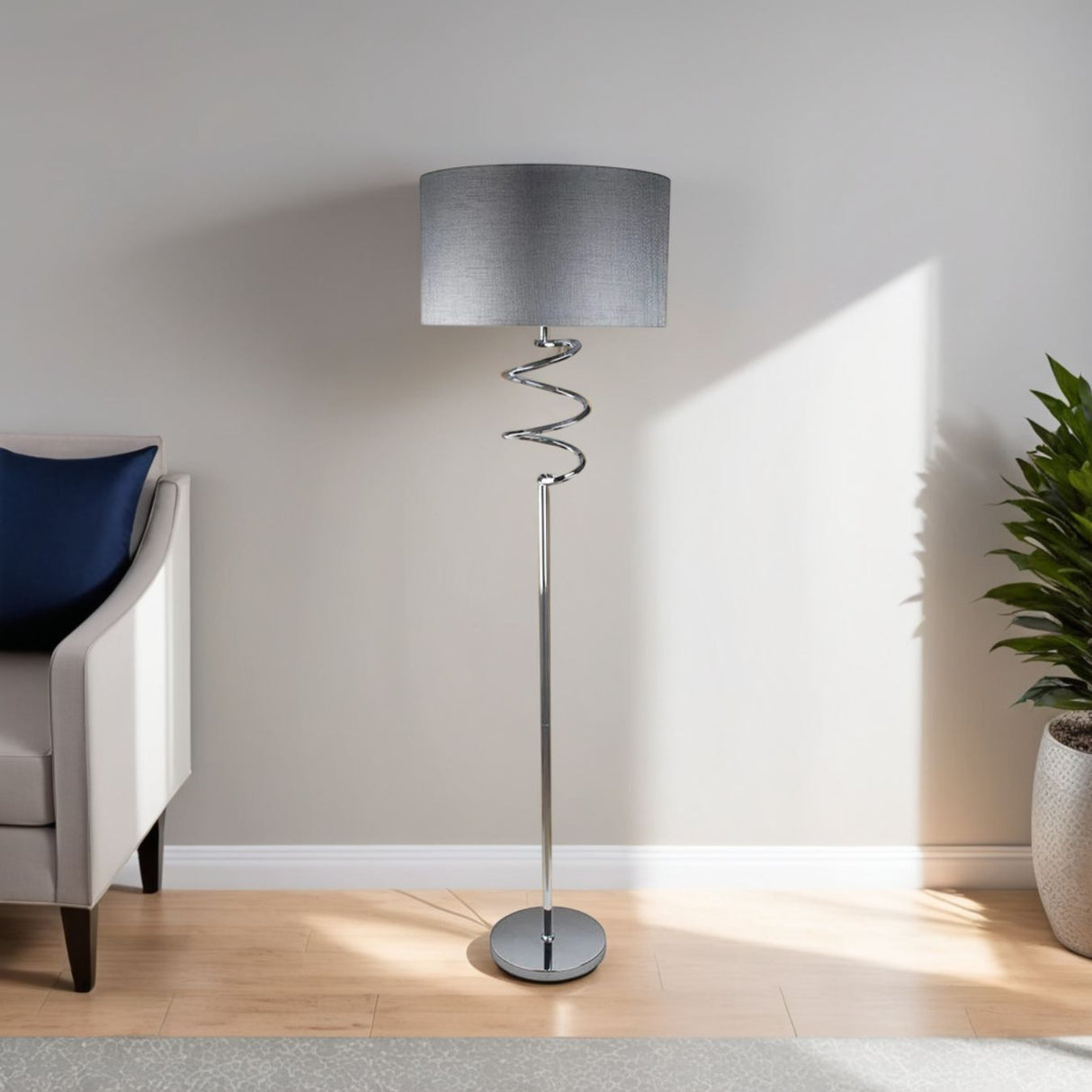 Pagazzi Kasi Polished Chrome Floor Lamp - 158cm