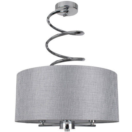 Pagazzi Kasi Semi Flush Ceiling Light Polished Chrome