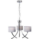 Pagazzi Justina 3 Light Polished Chrome Chandelier with Silver Shade
