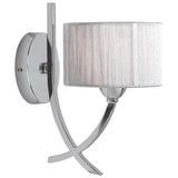 Pagazzi Justina Chrome Wall Light with Silver String Shade