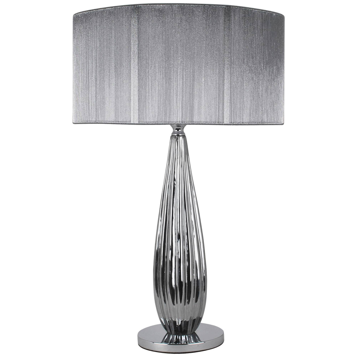 Pagazzi Slinky Silver Glass Table Lamp - 55cm
