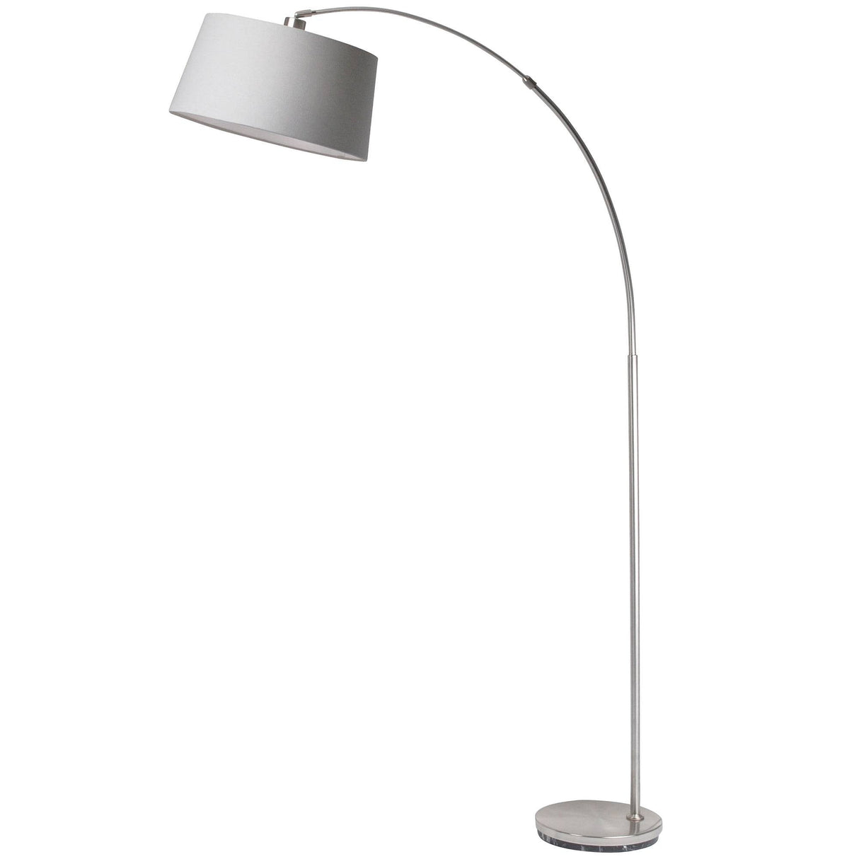 Pagazzi Jive Satin Chrome Arc Floor Lamp with Grey Shade