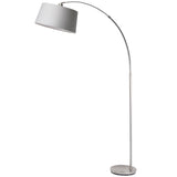 Pagazzi Jive Satin Chrome Arc Floor Lamp with Grey Shade