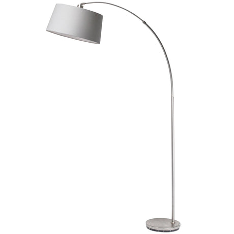 Pagazzi Jive Satin Chrome Arc Floor Lamp with Grey Shade