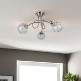 Pagazzi Orinoco 3 Light Chrome Semi Flush Ceiling Light