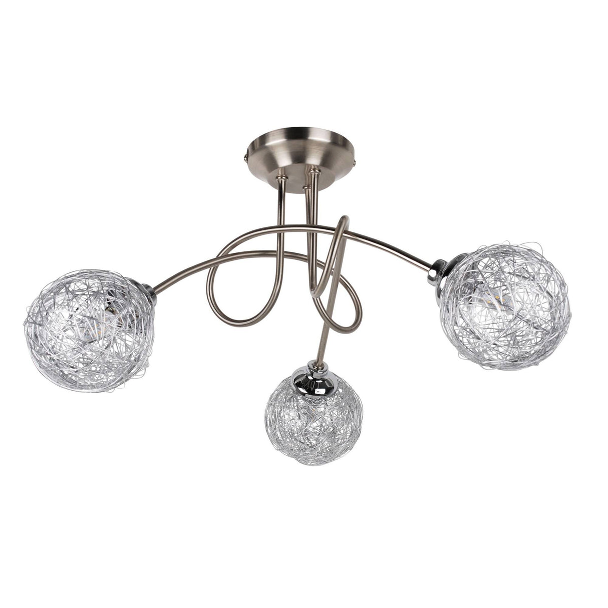 Pagazzi Orinoco 3 Light Chrome Semi Flush Ceiling Light