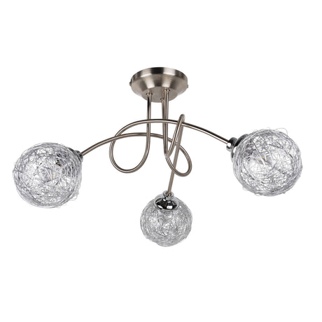 Pagazzi Orinoco 3 Light Chrome Semi Flush Ceiling Light