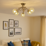 Pagazzi Orinoco 5 Light Chrome Semi Flush Ceiling Light