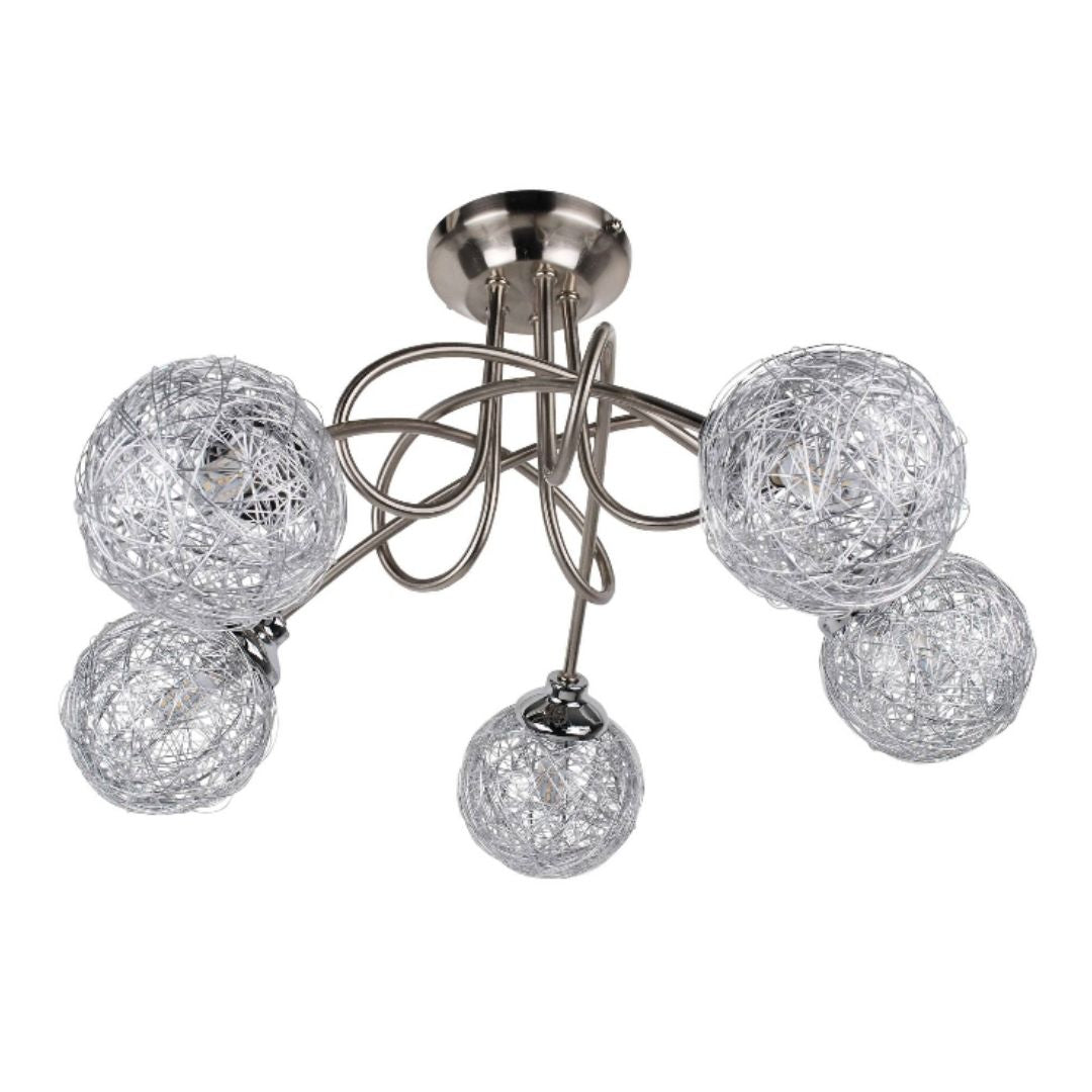 Pagazzi Orinoco 5 Light Chrome Semi Flush Ceiling Light