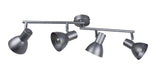 Pagazzi Idris Brushed Pewter 4 Light Spotlight Ceiling Bar