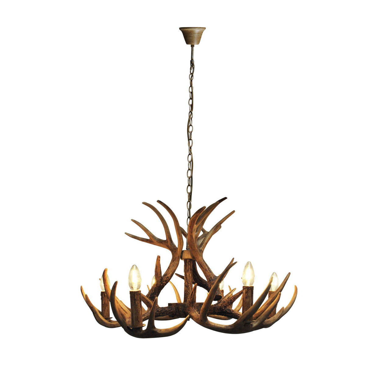 Pagazzi Lochranza 6 Light Rustic Antler Pendant Ceiling Light