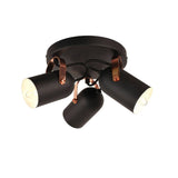 Pagazzi Letto Black & Copper 3 Light Ceiling Spotlight Plate