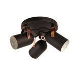 Pagazzi Letto Black & Copper 3 Light Ceiling Spotlight Plate