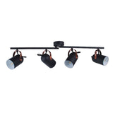 Pagazzi Letto Black and Copper 4 Light Ceiling Spotlight Bar