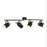 Pagazzi Letto Black and Copper 4 Light Ceiling Spotlight Bar