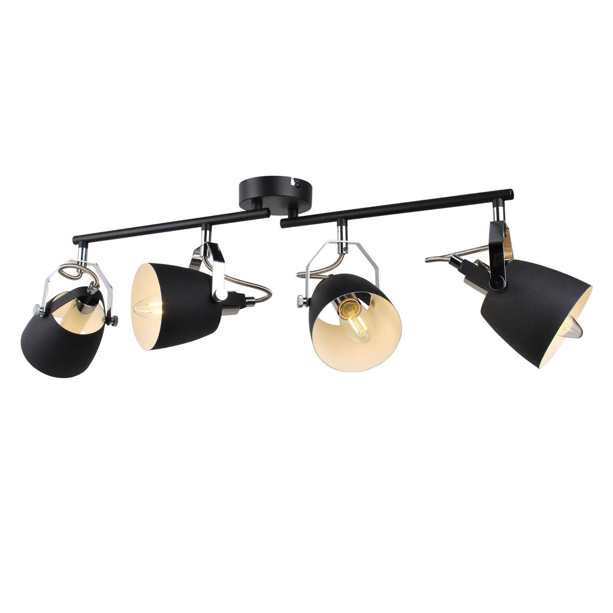 Pagazzi Ahron Matt Black 4 Light Ceiling Spotlight Bar