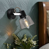 Pagazzi Zach Black Spotlight with Glass Shade