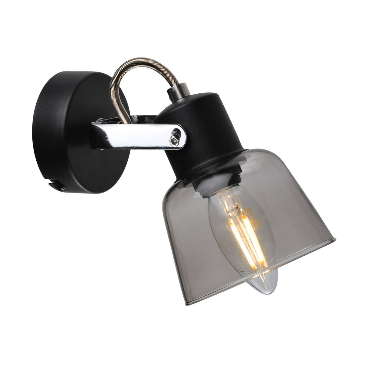 Pagazzi Zach Black Spotlight with Glass Shade