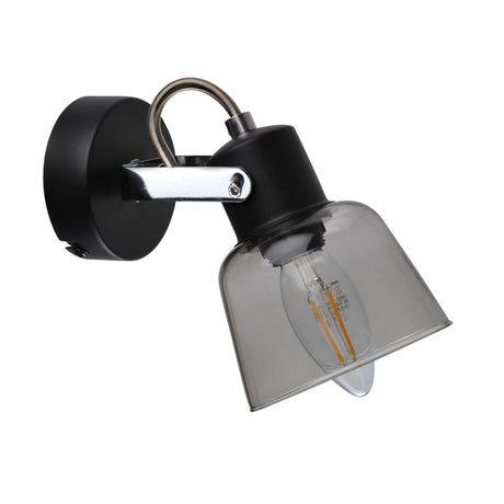 Pagazzi Zach Black Spotlight with Glass Shade