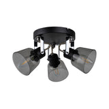Pagazzi Zach 3 Light Black Ceiling Spotlight Plate Glass Shades