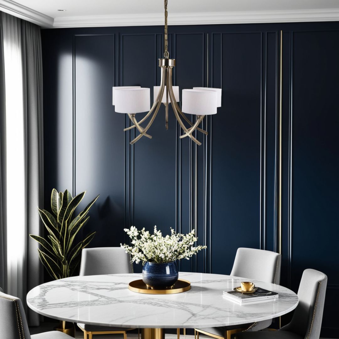 Pagazzi Justina Antique Brass 5 Light Chandelier