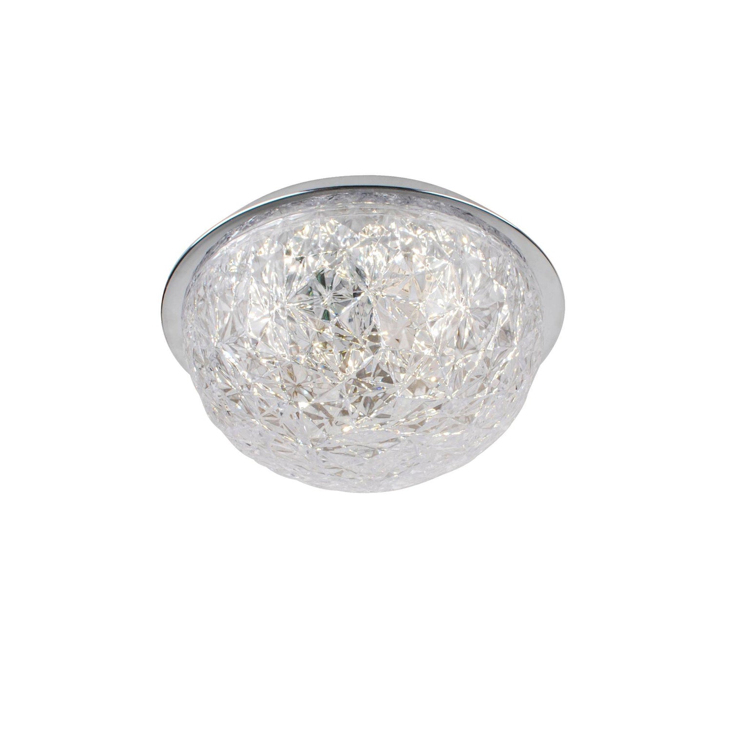 Pagazzi Donte Chrome Acrylic LED Small Flush Ceiling Light