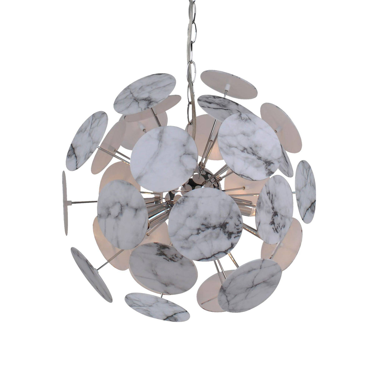 Pagazzi Keegan White Marble Sputnik Ceiling Pendant Light
