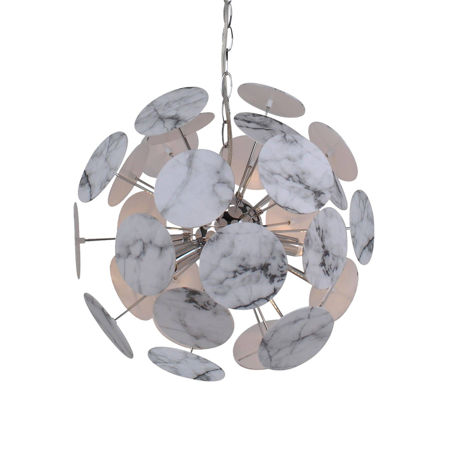 Pagazzi Keegan White Marble Sputnik Ceiling Pendant Light