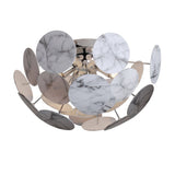 Pagazzi Keegan White Marble Semi Flush Ceiling Light