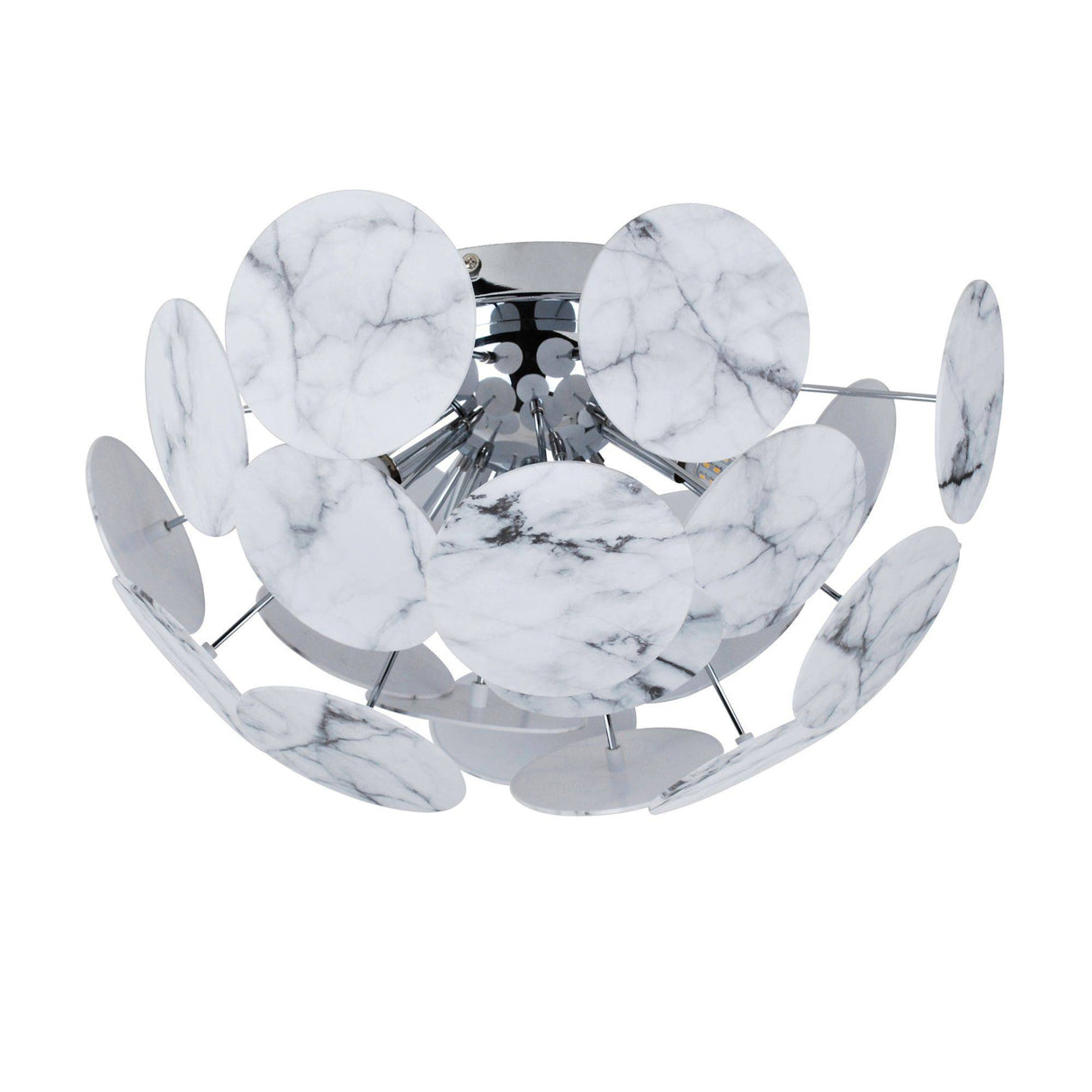 Pagazzi Keegan White Marble Semi Flush Ceiling Light