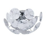 Pagazzi Keegan White Marble Semi Flush Ceiling Light