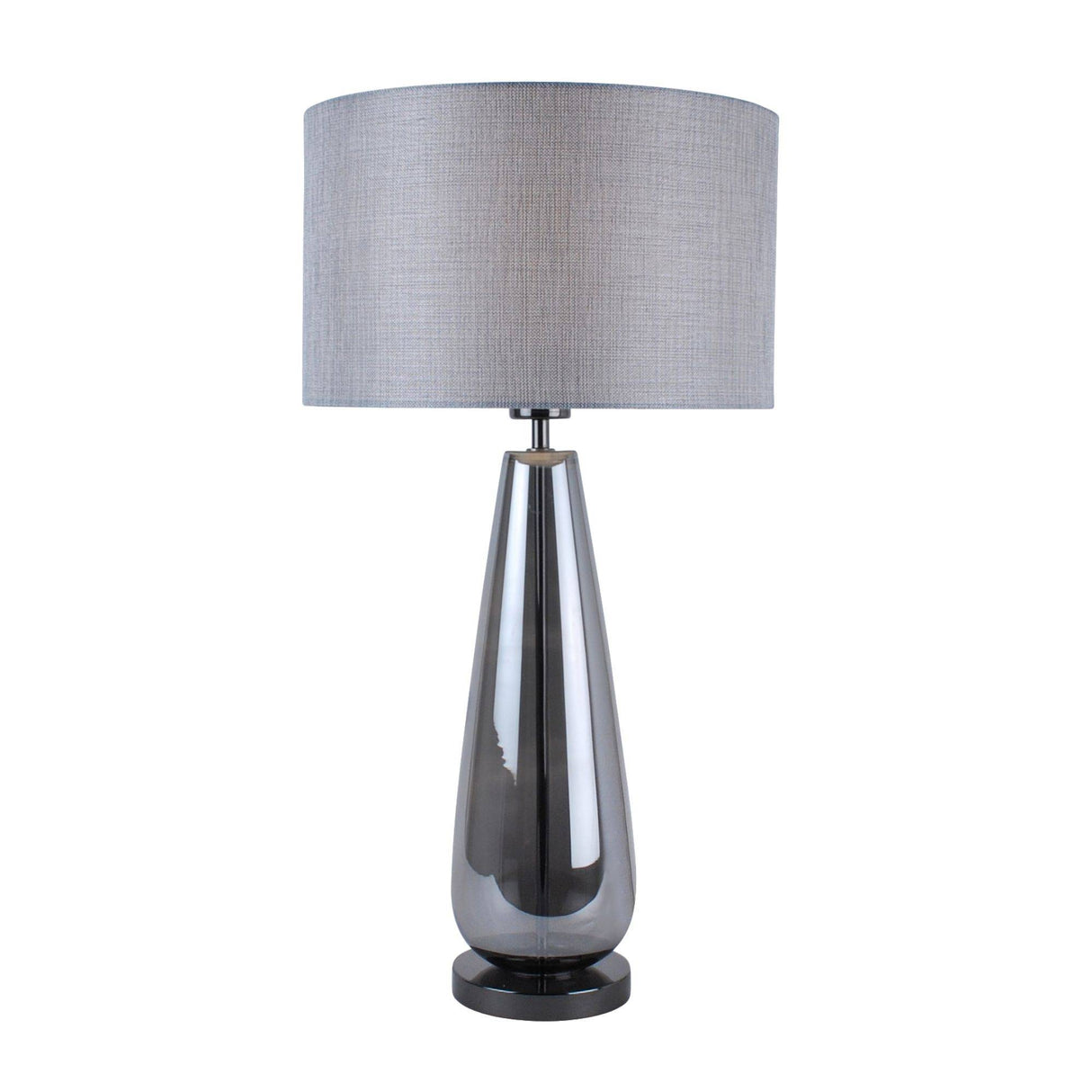 Pagazzi Tulisa Tall Smoked Glass Table Lamp with Silver Shade