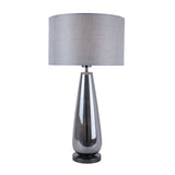 Pagazzi Tulisa Tall Smoked Glass Table Lamp with Silver Shade