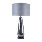 Pagazzi Tulisa Tall Smoked Glass Table Lamp with Silver Shade