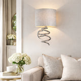 Pagazzi Kasi Light Polished Chrome Wall Light with Grey Shade