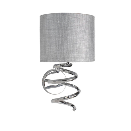 Pagazzi Kasi Light Polished Chrome Wall Light with Grey Shade