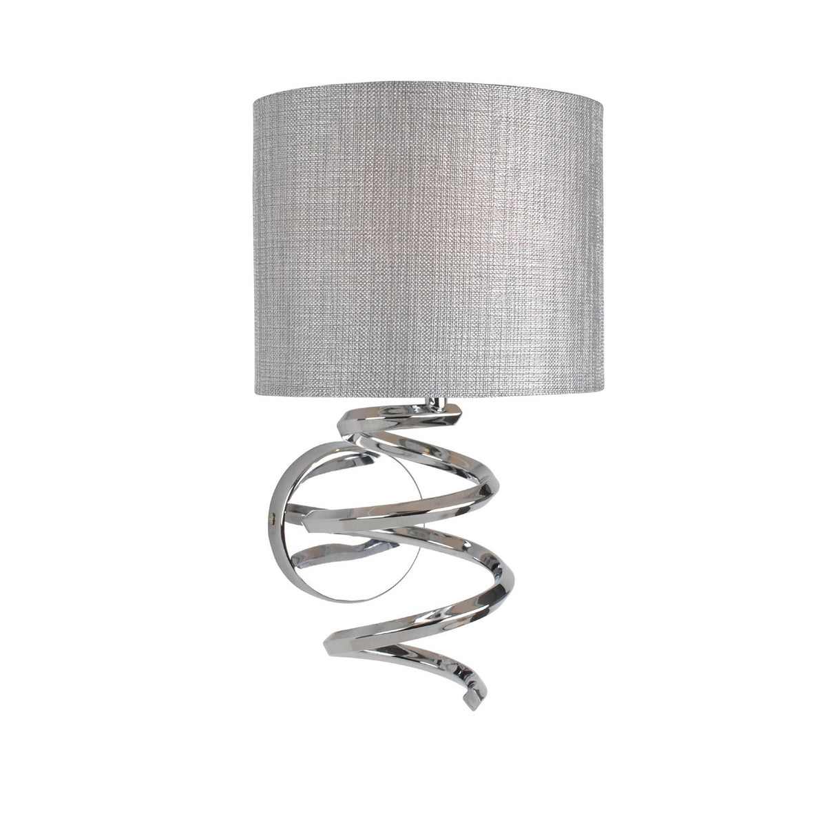 Pagazzi Kasi Light Polished Chrome Wall Light with Grey Shade