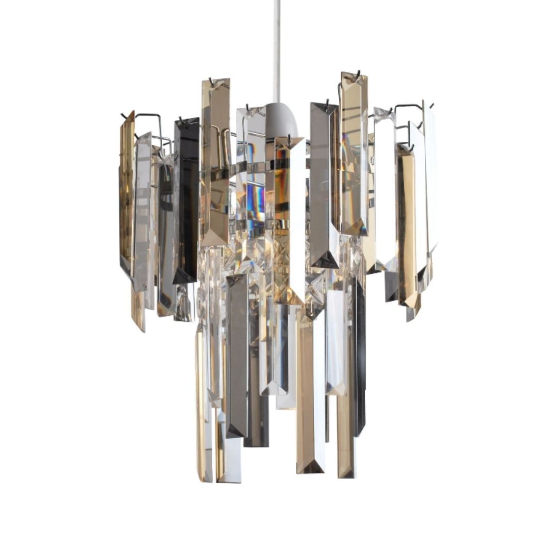 Pagazzi Onega Champagne & Smoked Glass Easy Fit Pendant Shade