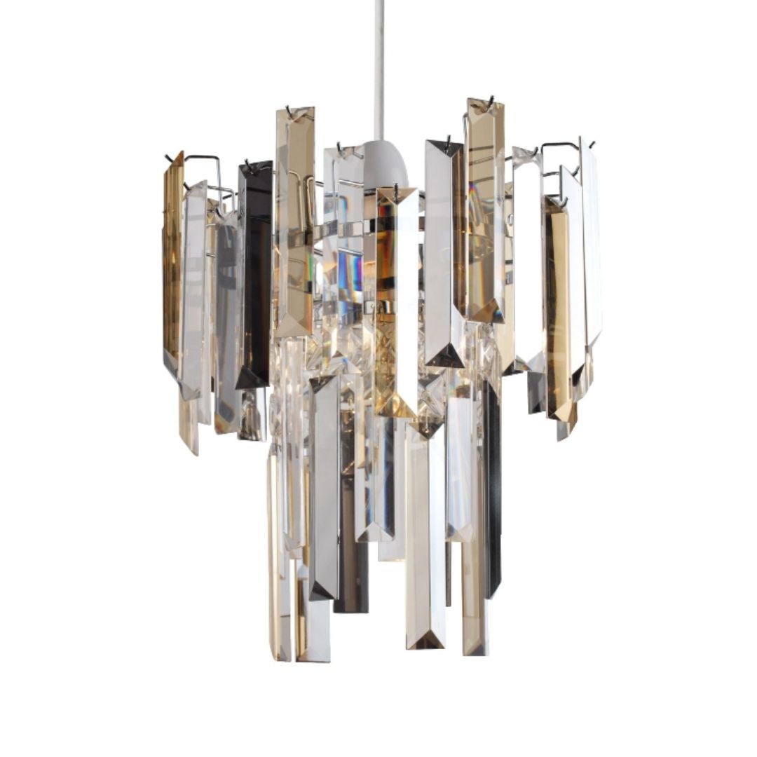 Pagazzi Onega Champagne & Smoked Glass Easy Fit Pendant Shade