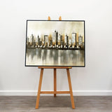 Pagazzi Cityscape Natural Canvas with Black Frame - 100x80cm