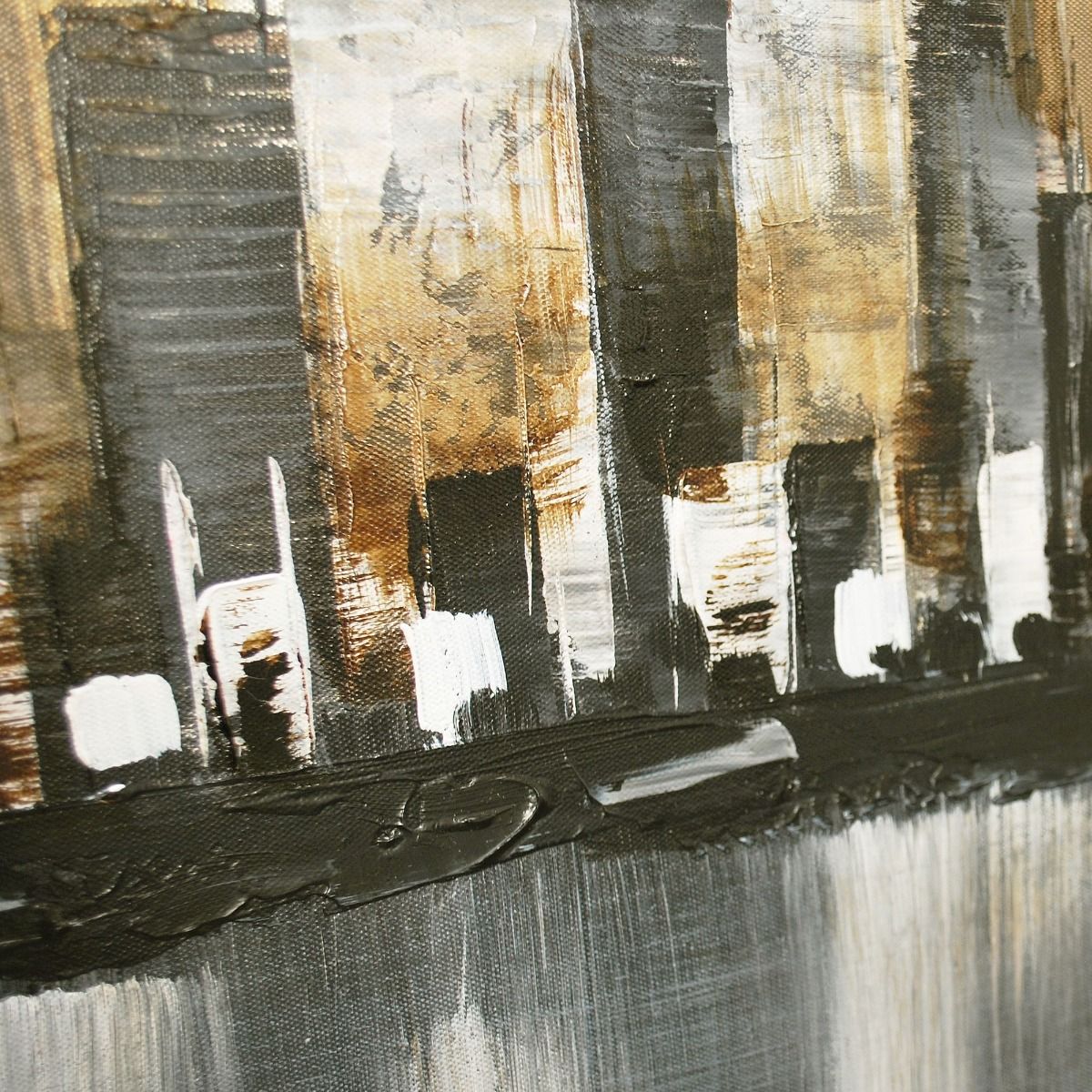 Pagazzi Cityscape Natural Canvas with Black Frame - 100x80cm