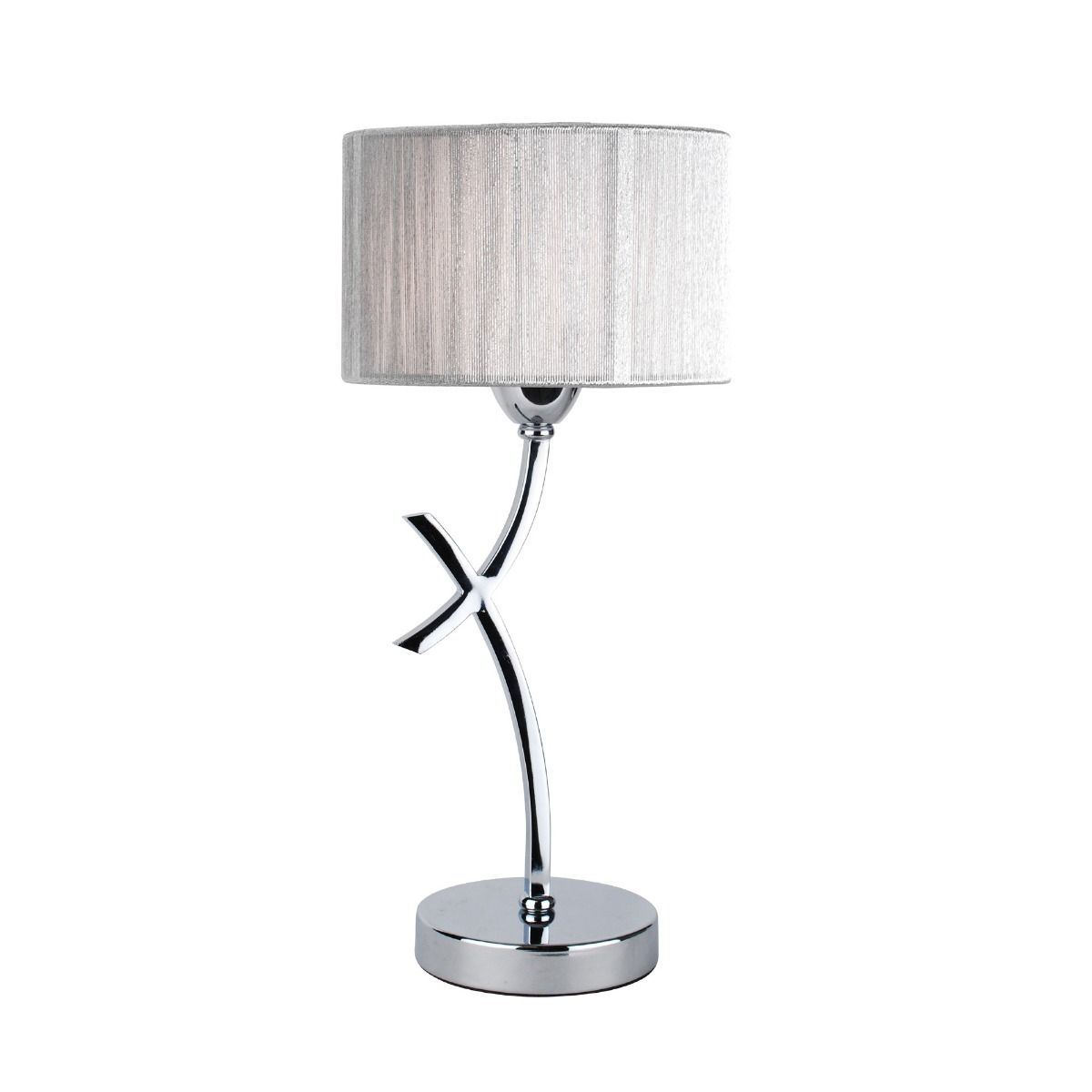 Pagazzi Justina Polished Chrome Table Lamp with Silver String Shade - 43cm