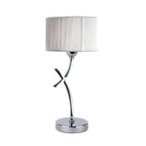 Pagazzi Justina Polished Chrome Table Lamp with Silver String Shade - 43cm