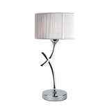 Pagazzi Justina Polished Chrome Table Lamp with Silver String Shade - 43cm