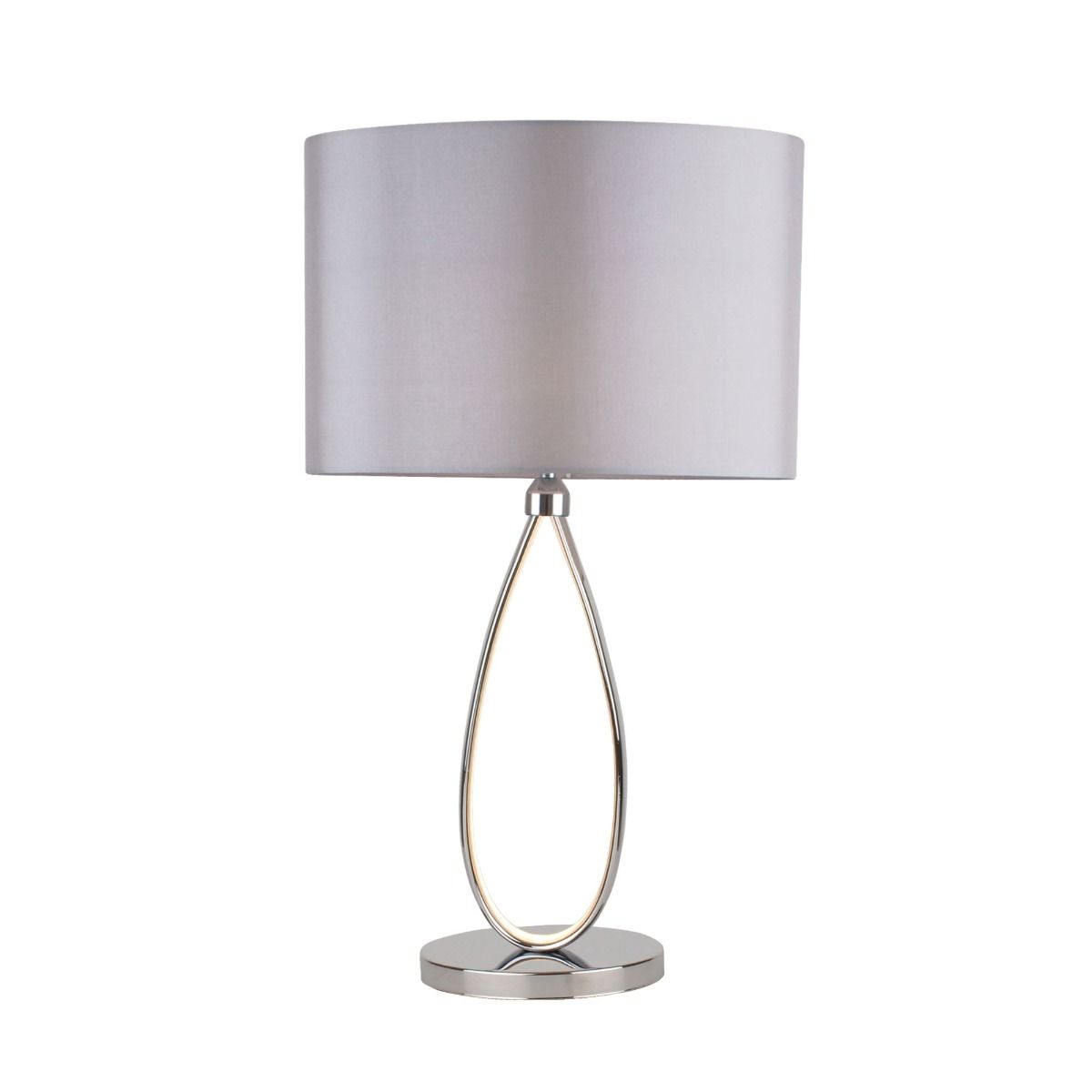 Pagazzi Zabina Polished Chrome & Grey LED Table Lamp