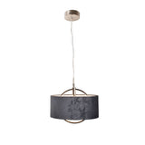 Pagazzi Lodato LED Polished Nickel Pendant with Grey Velour Shade